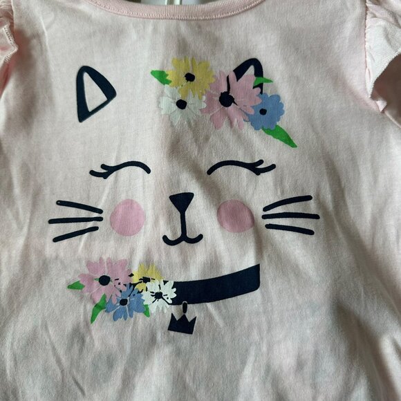 Crown and Ivy Baby Size 12M Cat Long Sleeve Shirt with Ruffle Leggings Headband - Picture 2 of 8